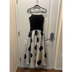 As It May Vintage Inspired Polka Dots Black & White Dress Size S NWT